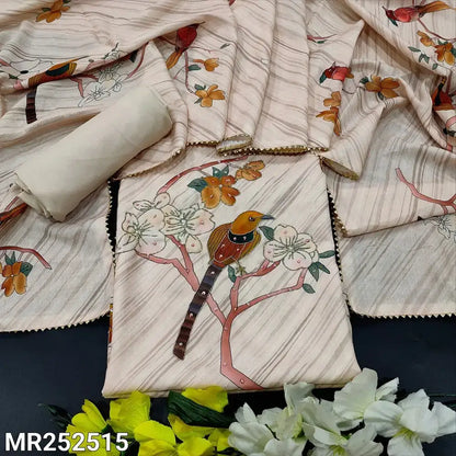 Pale pink printed semi linen salwar material mr252515-Neidhal