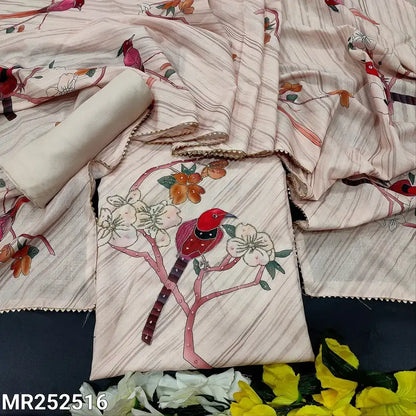 Pale pink printed semi linen salwar material mr252516-Neidhal