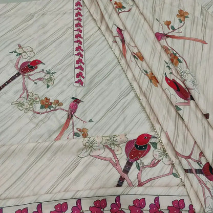 Pale pink printed semi linen salwar material mr252516-Neidhal