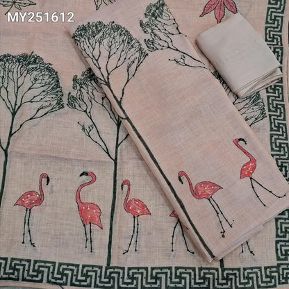 Pale pink tissue linen salwar material my251612-Neidhal