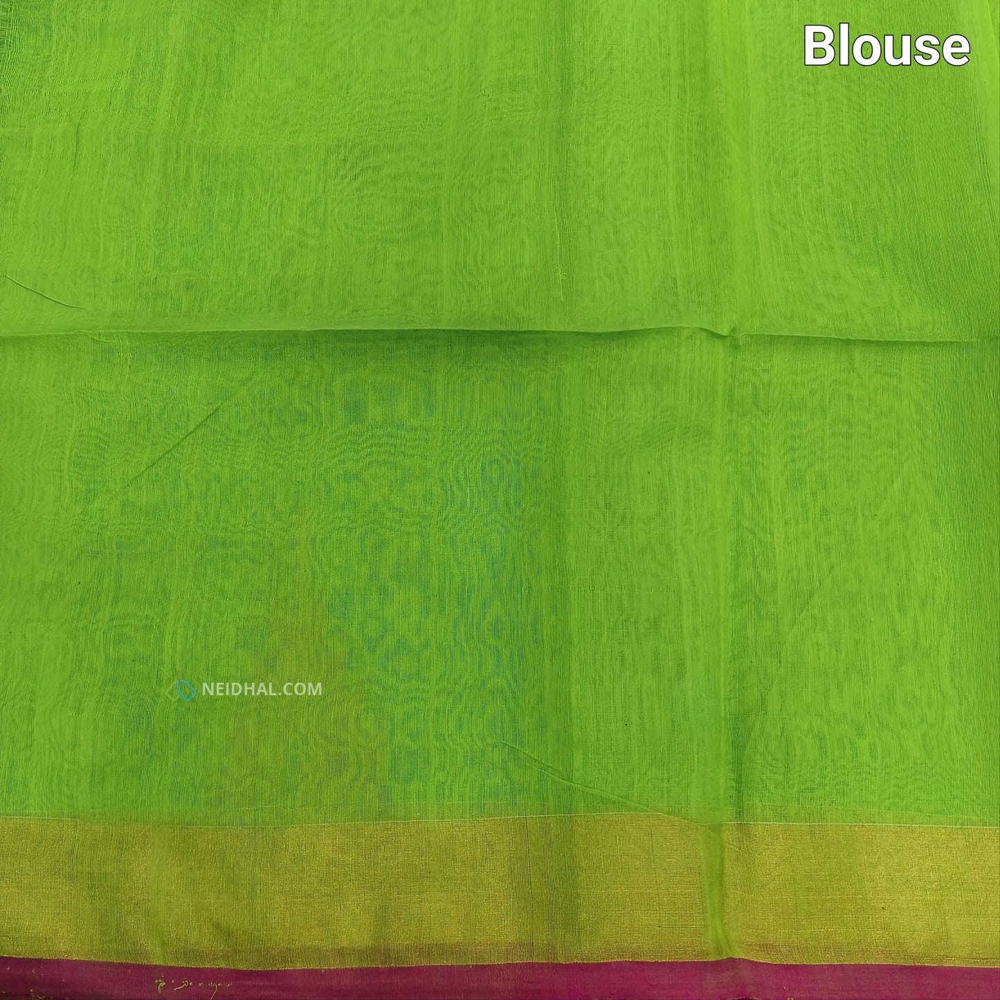 Parrot Green Jamdani Woven Silk Cotton Saree - Lightweight & Elegant