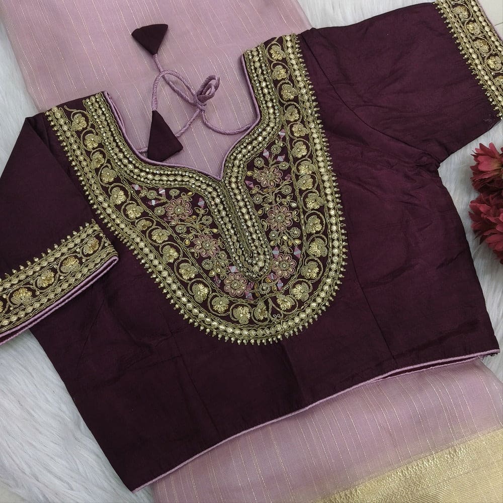 Paste pink tissue organza saree ws1205-Neidhal