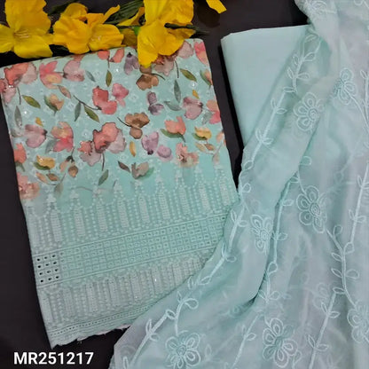 Pastel blue chikankari embroidered cotton salwar material my251217-Neidhal