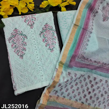 Pastel blue chikankari embroidered mul cotton salwar material jl252016-Neidhal
