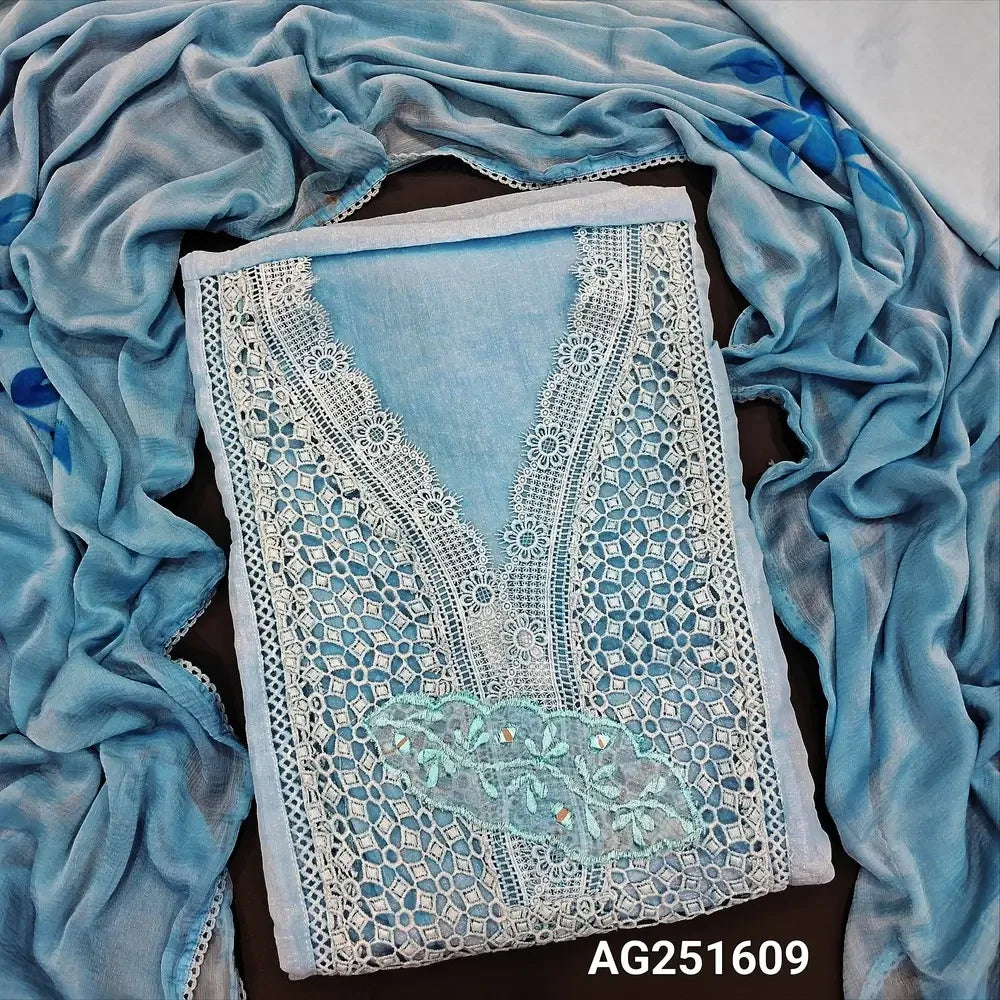 Pastel blue crinkled jimmy choo salwar material ag251609-Neidhal