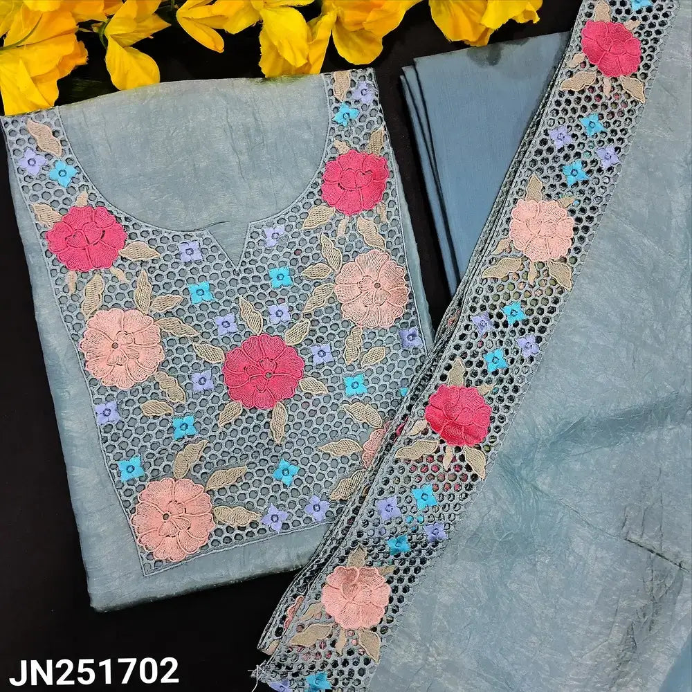Pastel blue crinkled jimmy choo salwar material jn251702-Neidhal