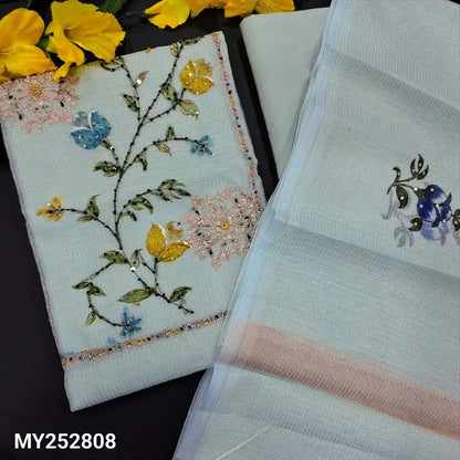 Pastel blue designer kota silk cotton salwar material my252808-Neidhal