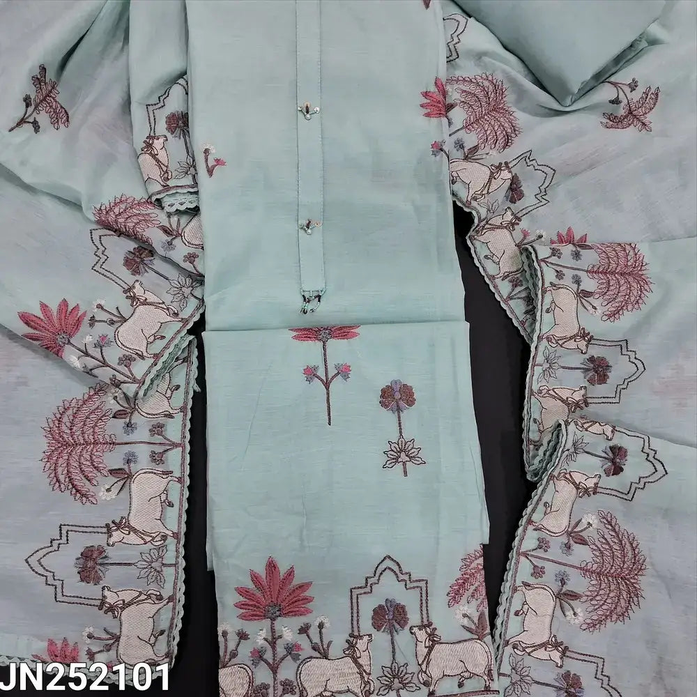 Pastel blue designer mul chanderi silk cotton salwar material jn252101-Neidhal