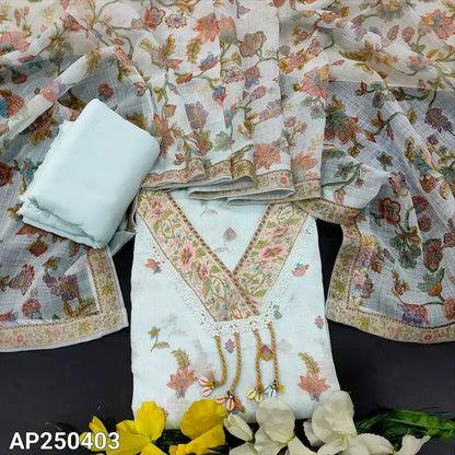 Pastel blue digital printed linen salwar material ap250403-Neidhal