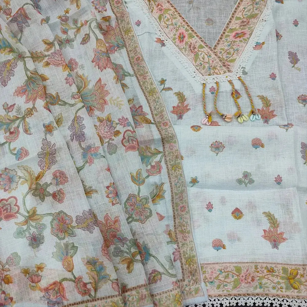 Pastel blue digital printed linen salwar material ap250403-Neidhal