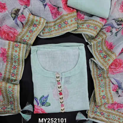 Pastel blue digital printed linen salwar material my252101-Neidhal
