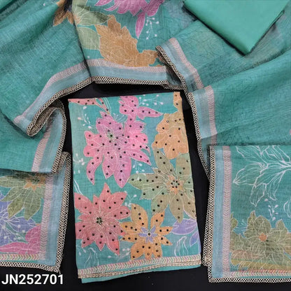 Pastel blue digital printed semi linen salwar material jn252701-Neidhal