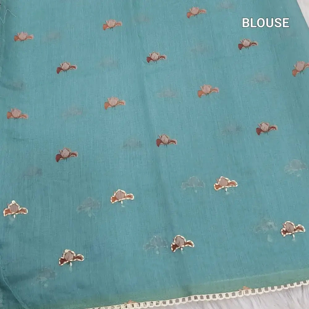 Pastel blue digital printed soft silk cotton saree ns208-Neidhal