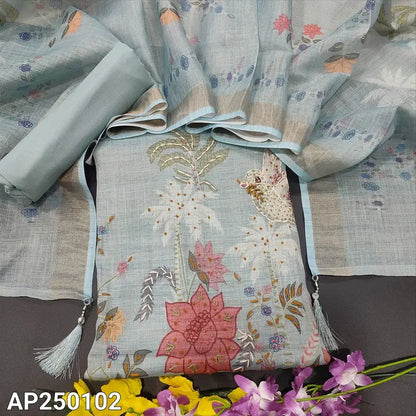 Pastel blue digital printed tissue linen salwar ap250102-Neidhal