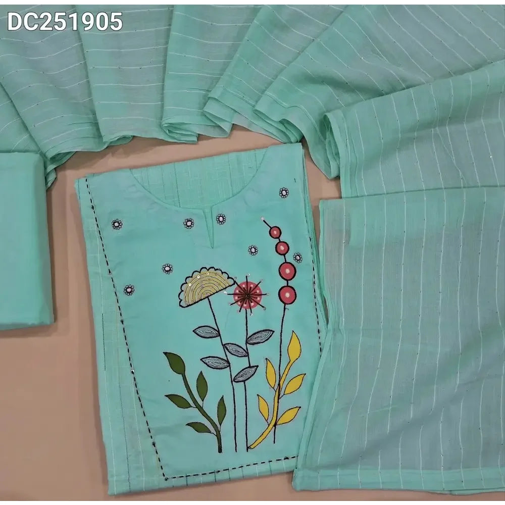 Pastel Blue dobby cotton unstitched salwar material DC251905- Neidhal