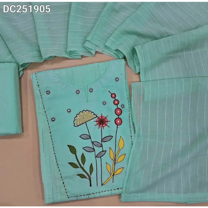 Pastel Blue dobby cotton unstitched salwar material DC251905- Neidhal
