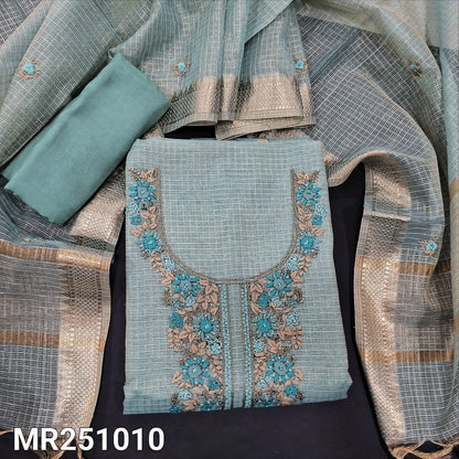 Pastel blue fancy kota silk cotton salwar material mr251010-Neidhal