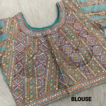 Pastel blue fancy organza designer saree ws1323-Neidhal