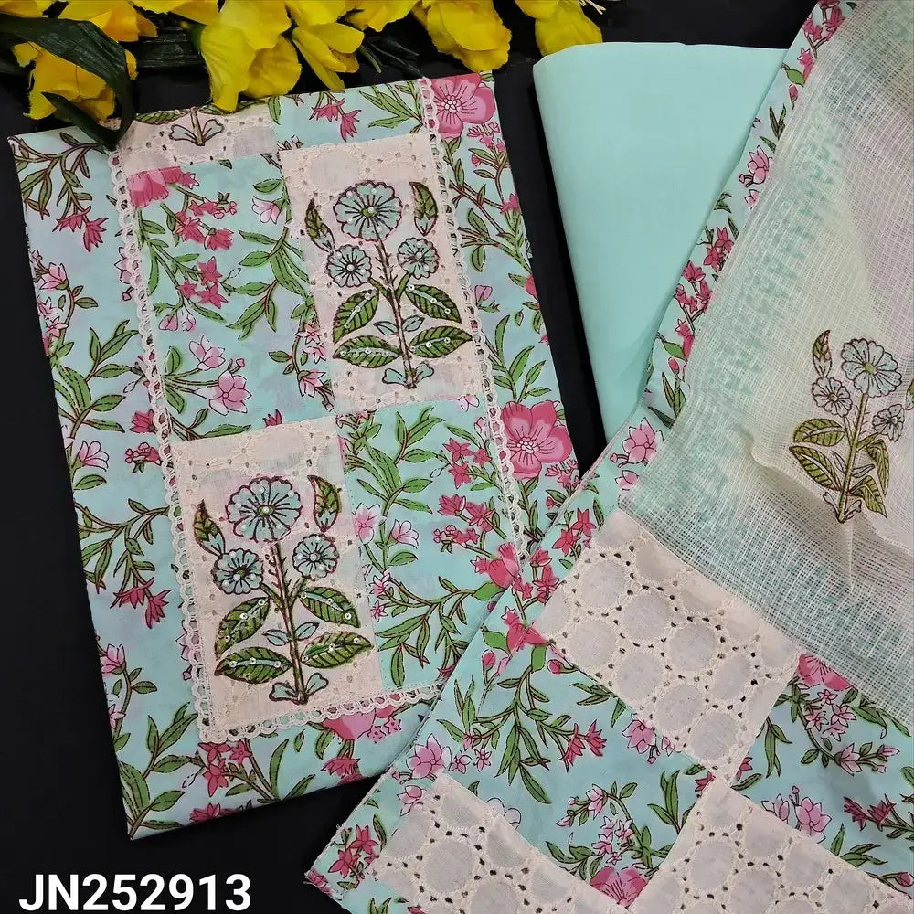 Pastel blue floral printed premium soft cotton salwar material jn252913-Neidhal