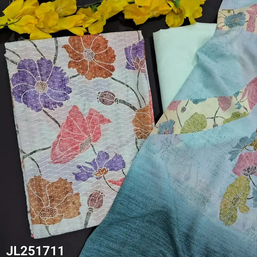 Pastel blue floral printed semi georgette salwar material jl251711-Neidhal