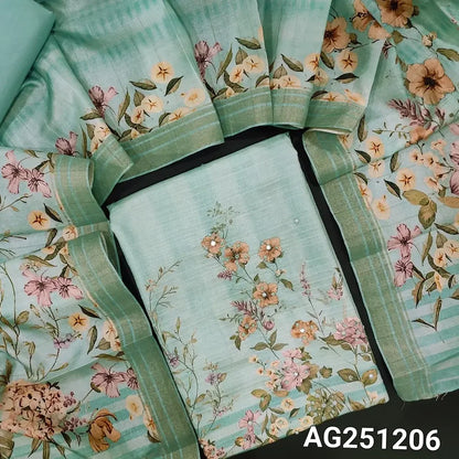 Pastel blue floral printed semi gicha salwar material ag251206-Neidhal