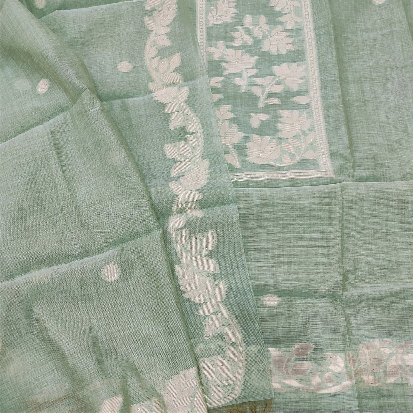 Pastel blue jamdani woven silk cotton salwar material mr250812-Neidhal