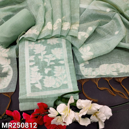 Pastel blue jamdani woven silk cotton salwar material mr250812-Neidhal