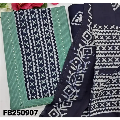 Pastel blue pure kantha cotton unstitched salwar material