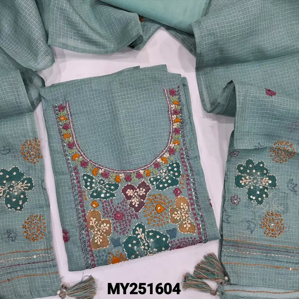 Pastel blue kota silk cotton salwar material my251604-Neidhal