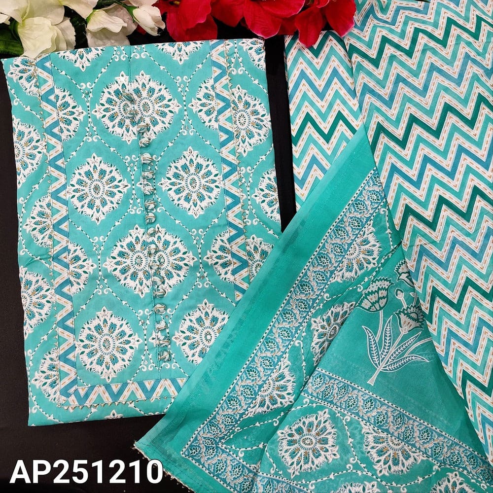 Pastel blue printed cotton salwar material ap251210-Neidhal