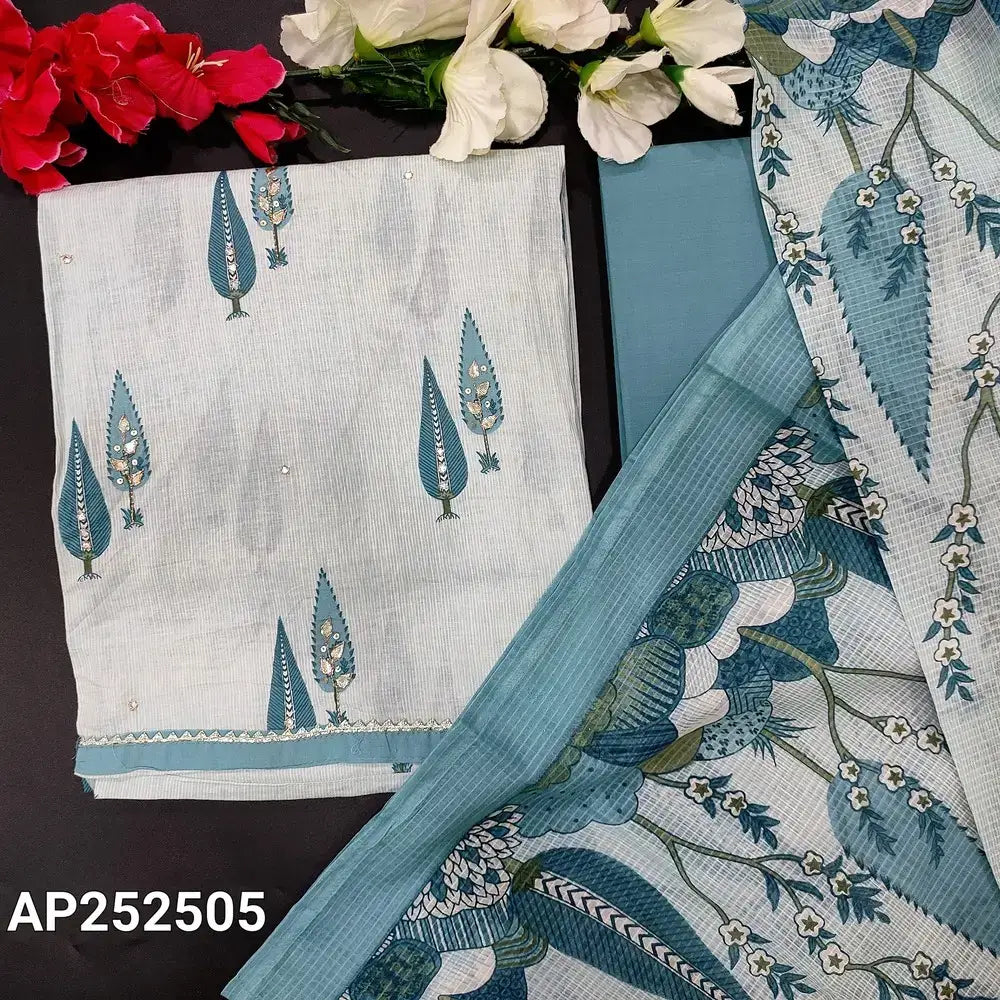 Pastel blue printed cotton salwar material ap252505-Neidhal