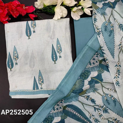 Pastel blue printed cotton salwar material ap252505-Neidhal