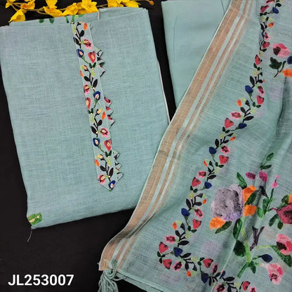 Pastel blue printed premium linen salwar material jl253007-Neidhal