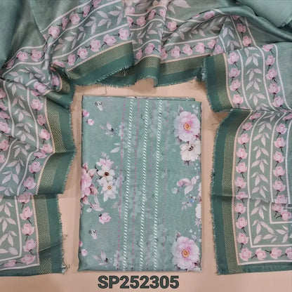 Pastel Blue printed silk cotton salwar material SP252305-Neidhal