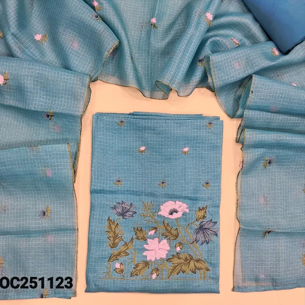 pastel blue silk cotton salwar material OC251123-Neidhal