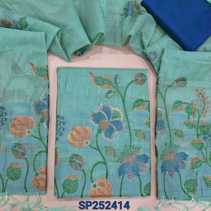 Pastel Blue silk cotton salwar material SP252414-Neidhal