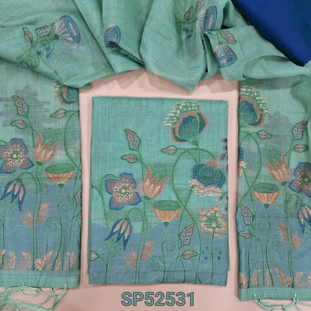 Pastel Blue silk cotton salwar material SP252531-Neidhal