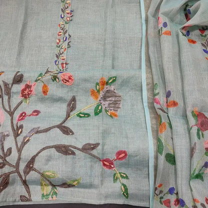 Pastel blue tissue linen salwar material ap251602-Neidhal
