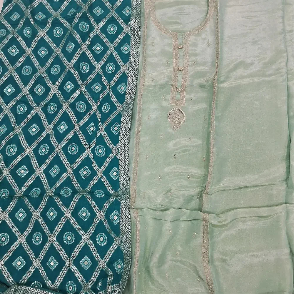 Pastel blue tissue silk salwar material ag252101 Neidhal