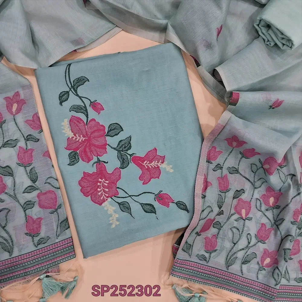 Pastel Blue viscous silk salwar material SP252302-Neidhal