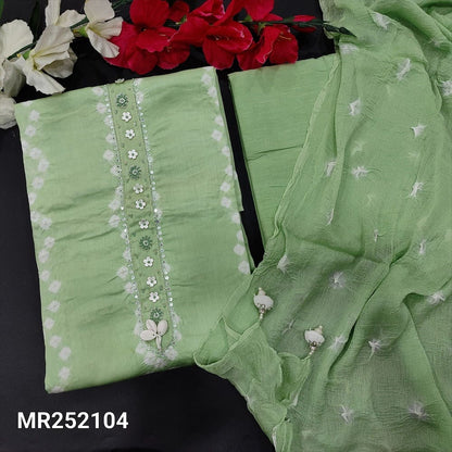 Pastel green bandhini mul cotton salwar material mr252104-Neidhal