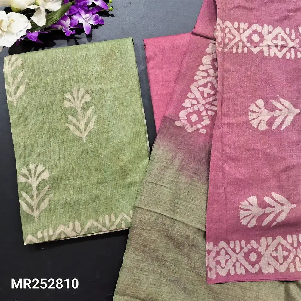 Pastel green batik bagalpuri jute silk cotton salwar material mr252810-Neidhal