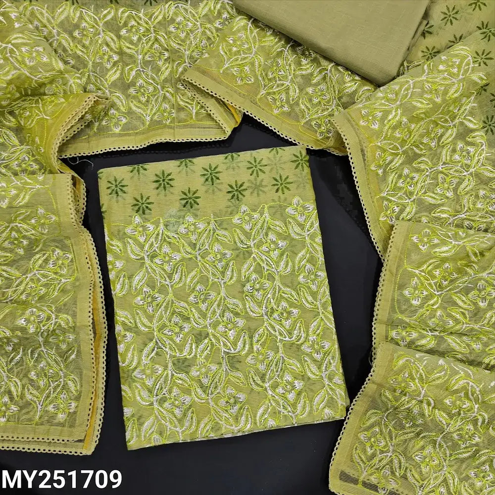 Pastel green block printed fancy super net salwar material my251709-Neidhal