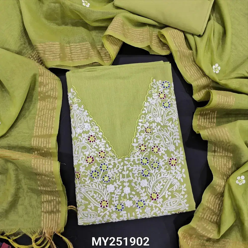 Pastel green cotton salwar material my251902-Neidhal