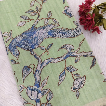 Pastel green designer silk cotton saree ns115-Neidhal