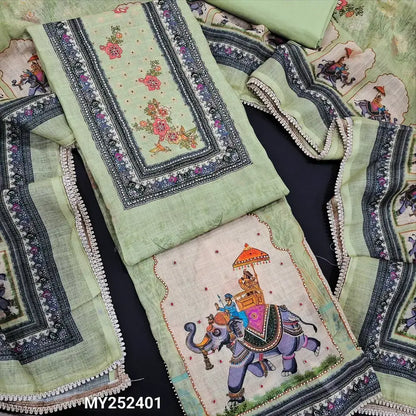 Pastel green digital printed semi linen salwar material my252401-Neidhal