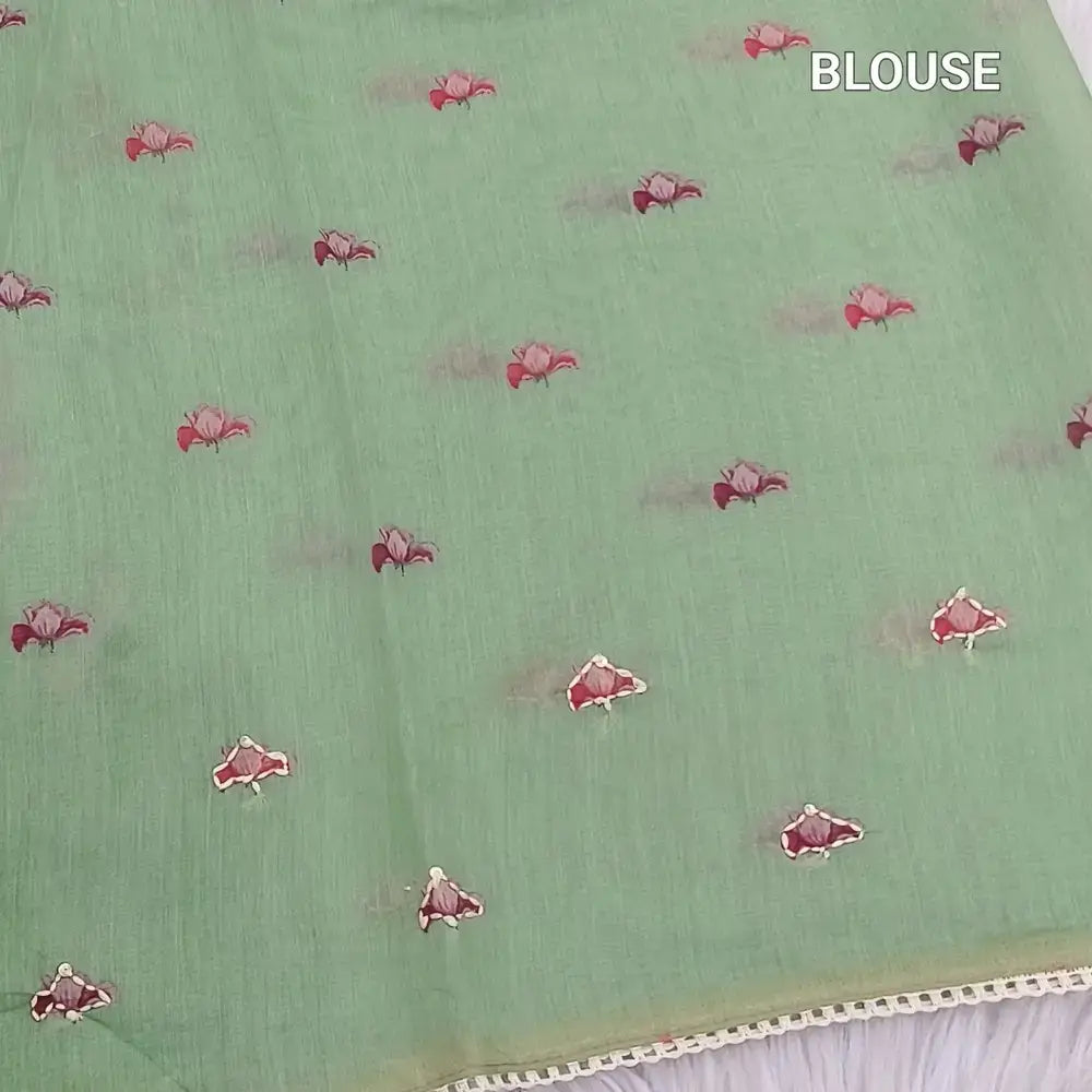 Pastel green digital printed soft silk cotton saree ns206-Neidhal