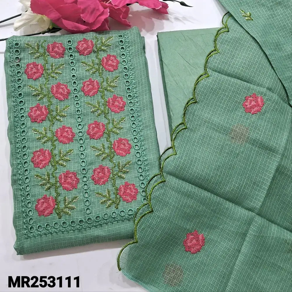 Pastel green fancy kota silk cotton salwar material mr253111-Neidhal
