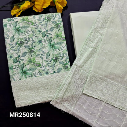 Pastel green floral printed chikankari embroidered cotton salwar material mr250814-Neidhal