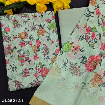 Pastel green floral printed fancy kota silk cotton salwar material jl252121-Neidhal